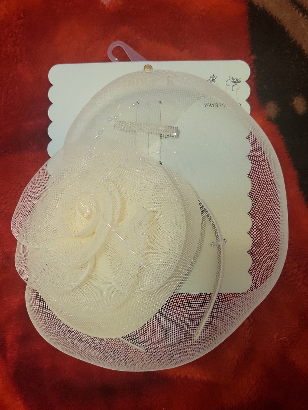 Piper K  Cream Colored Headband/clip Fascinator Combo